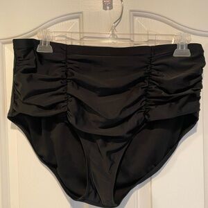 Raisins Black Ruched Swim Bottom